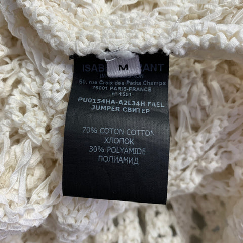 ISABEL MARANT Size M White Knit Cotton Blend Pullover Vest