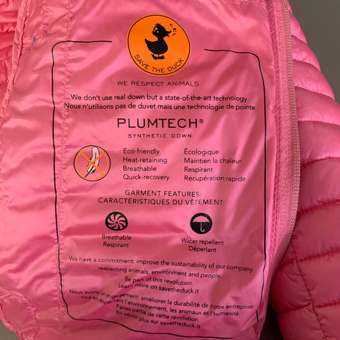 SAVE THE DUCK Size L Pink Nylon Quilted Zip Up Jacket