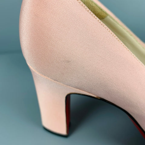CHRISTIAN LOUBOUTIN Size 7.5 Pink Black Bow Pumps