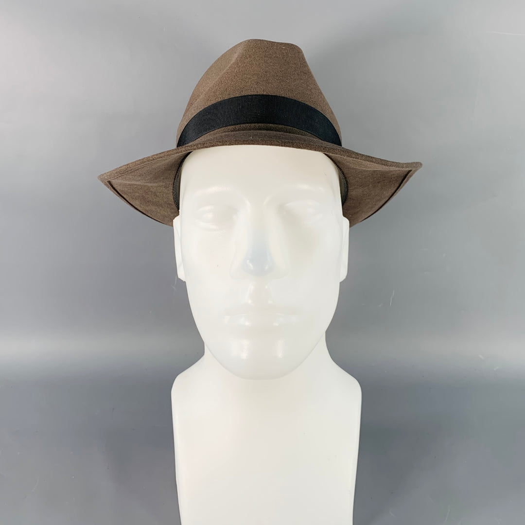BORSALINO Baker Brown Taupe Felt Fedora Hat