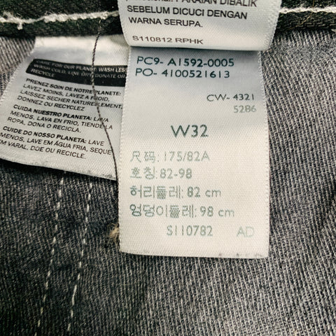 LEVI STRAUSS Size 32 Black White Patches Cotton Embroidered Jeans