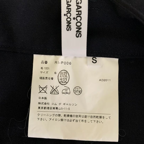 COMME des GARCONS Size S Black Wool RI-P006 Drop crotch Shorts