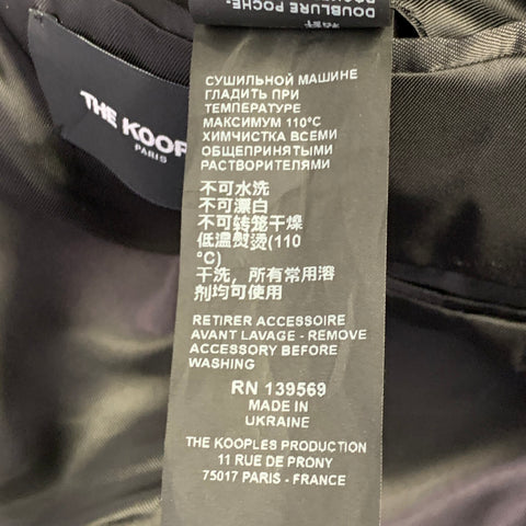 THE KOOPLES Size 40 Black Skull Wool Notch Lapel Sport Coat