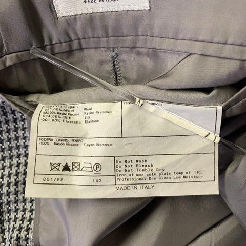 ARMANI COLLEZIONI Size 42 Grey Houndstooth Wool Blend Sport Coat
