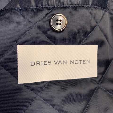 DRIES VAN NOTEN FW22 Size M Blue Textured Mohair Blend Coat