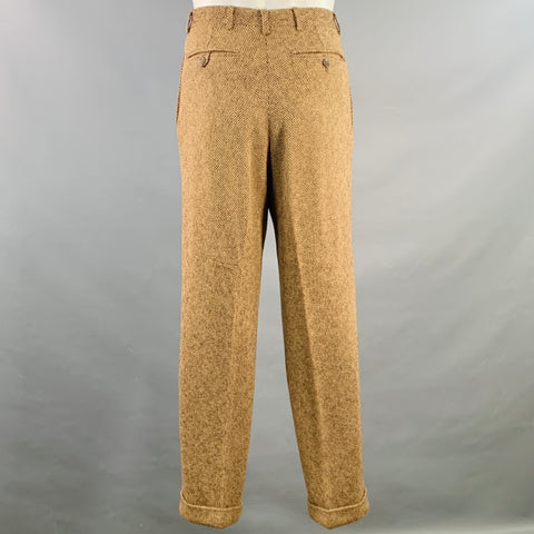 POLO by RALPH LAUREN Size 38 Regular Brown Beige Woven Virgin Wool Suit