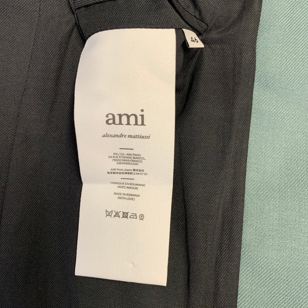 AMI by ALEXANDRE MATTIUSSI Size 36 Teal Wool Twill Double Breasted Sport Coat