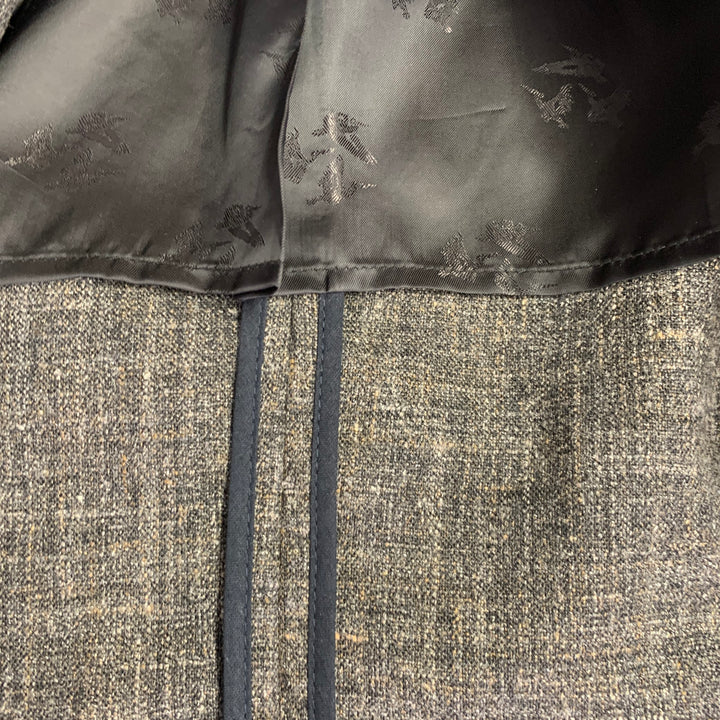 BILLY REID Size 4 Grey Wool Blend Tweed Notch Lapel Jacket Blazer