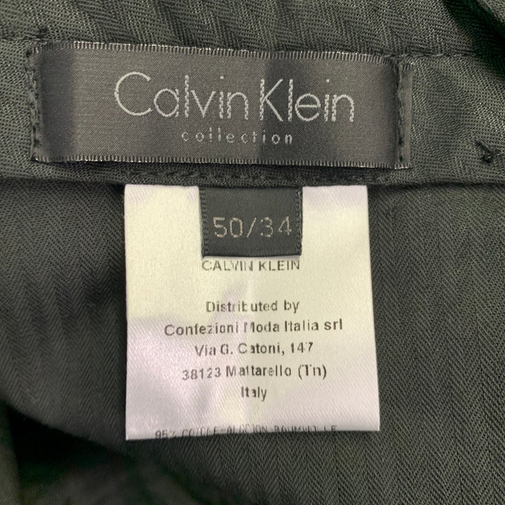 CALVIN KLEIN COLLECTION Size 34 Black Twill Cotton Blend Dress Pants