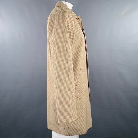 A.P.C. Size XL Tan Brown Plaid Cotton Polyester Coat