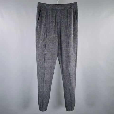 DRIES VAN NOTEN Size S Black Charcoal Glenplaid Cotton Blend Casual Pants