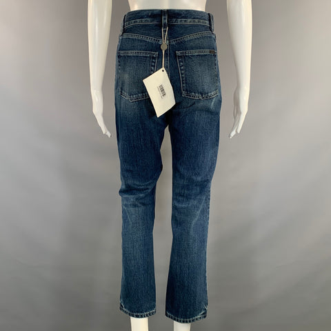 SAINT LAURENT Size 25 Blue Cotton Straight leg Jeans