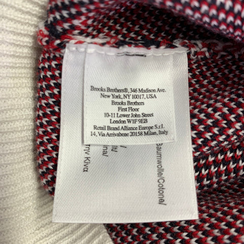 BLACK FLEECE Size L White Red Black Diamond Cotton V-Neck Vest