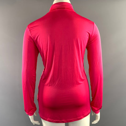 RAF SIMONS Size L Pink Viscose Blend Turtleneck Dress Top