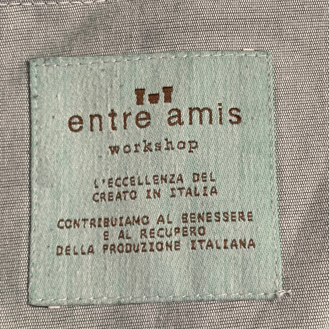 ENTRE AMIS Size 33 Black White Tweed Cotton Blend Drawstring Casual Pants