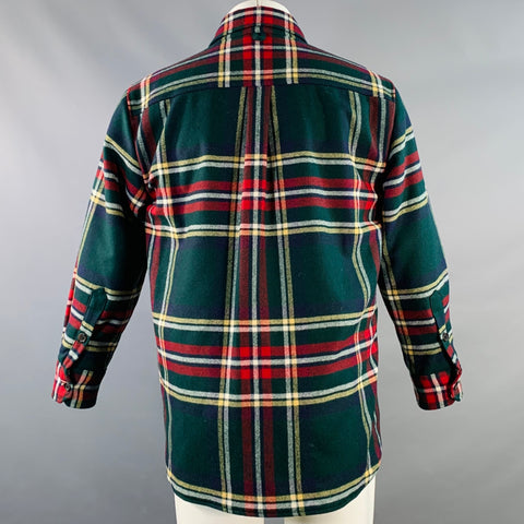 BLACK FLEECE Size M Green Multi Color Plaid Wool Shirt Jacket