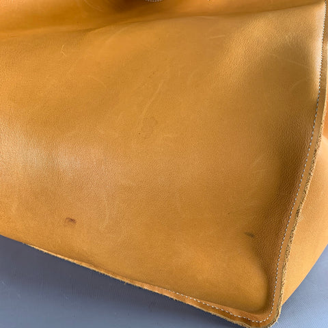 CELINE Fall 2017 Cabas Phantom Yellow Mustard Leather Oversized Tote Handbag