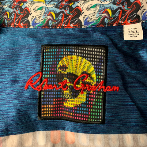 ROBERT GRAHAM Size XXL Black Polka Dot Cotton Long Sleeve Shirt