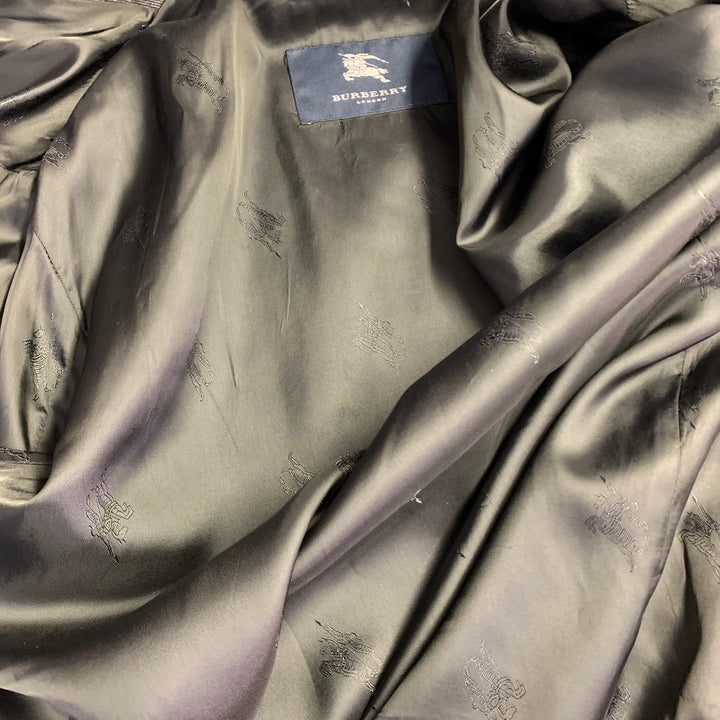 BURBERRY LONDON Size M Grey Charcoal Acetate Blend Twill Zip Buttons Coat