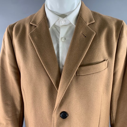 PS by PAUL SMITH Size XL Camel Wool Blend Notch Lapel Coat