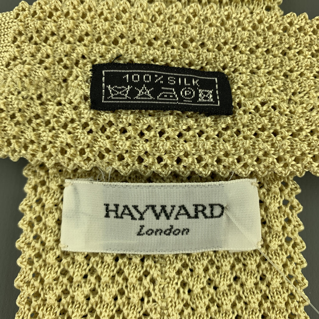 HAYWARD LONDON Yellow Beige Silk Textured Knit Tie