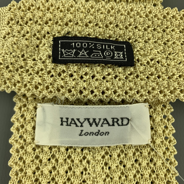 HAYWARD LONDON Yellow Beige Silk Textured Knit Tie