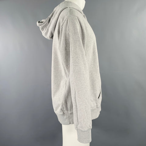 Sweat à capuche MAISON KITSUNE taille M, gris chiné, coton noir