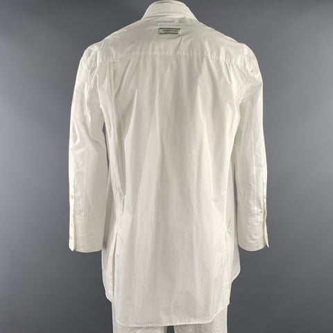 UNDERCOVER Chest Size L White Solid Cotton Poplin Sport Coat