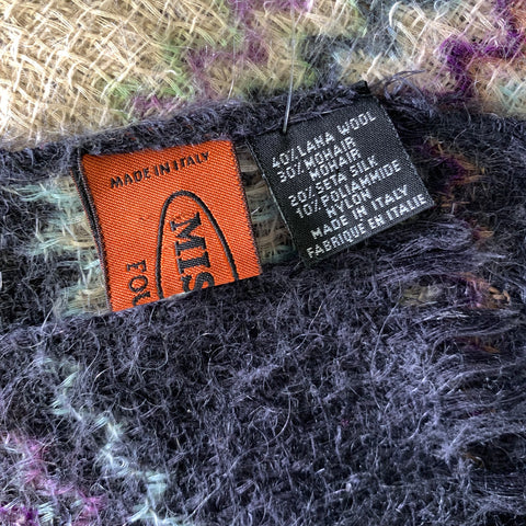MISSONI Purple Tan Chevron Wool Blend Scarves & Shawls