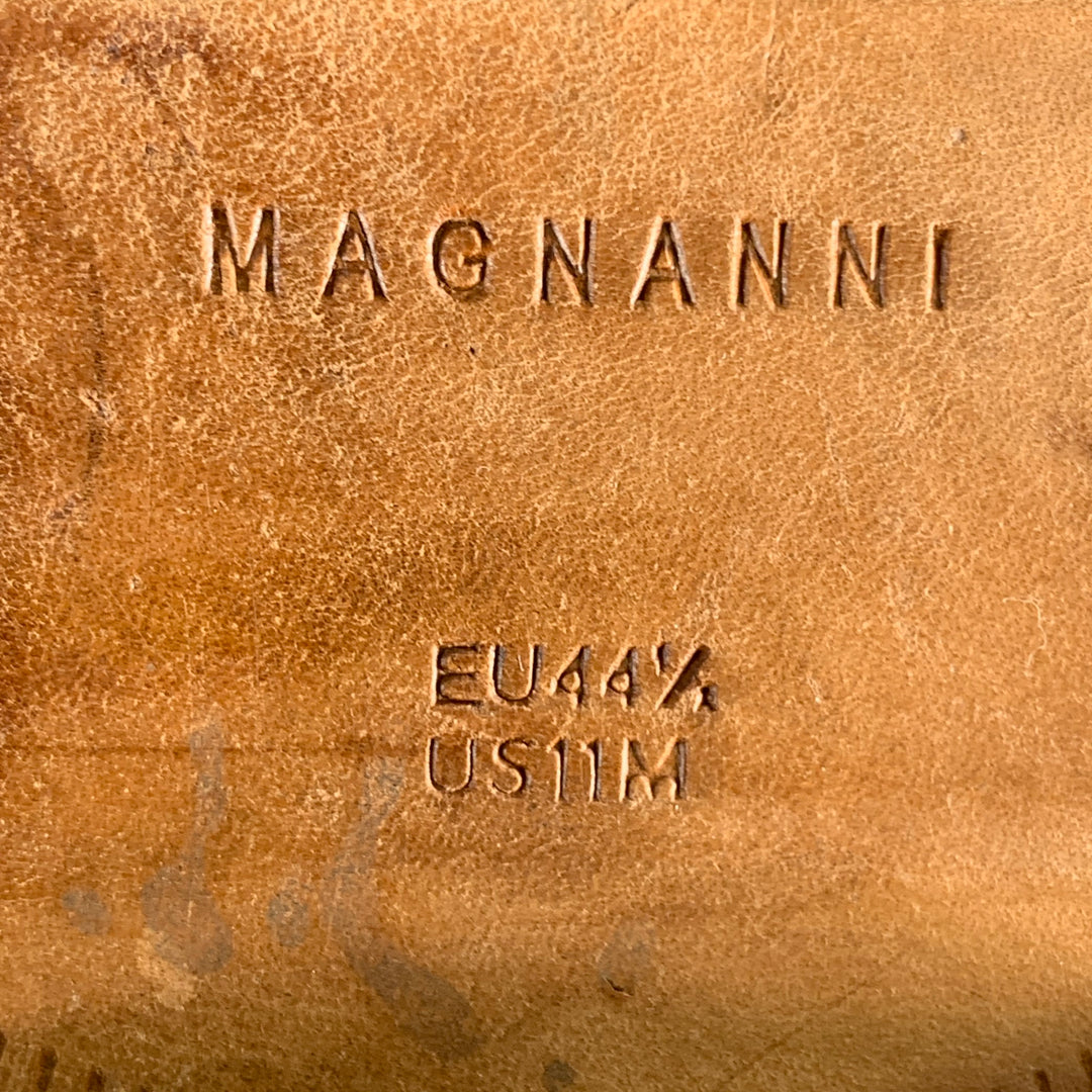 MAGNANNI Size 11 Brown Leather Penny Loafers