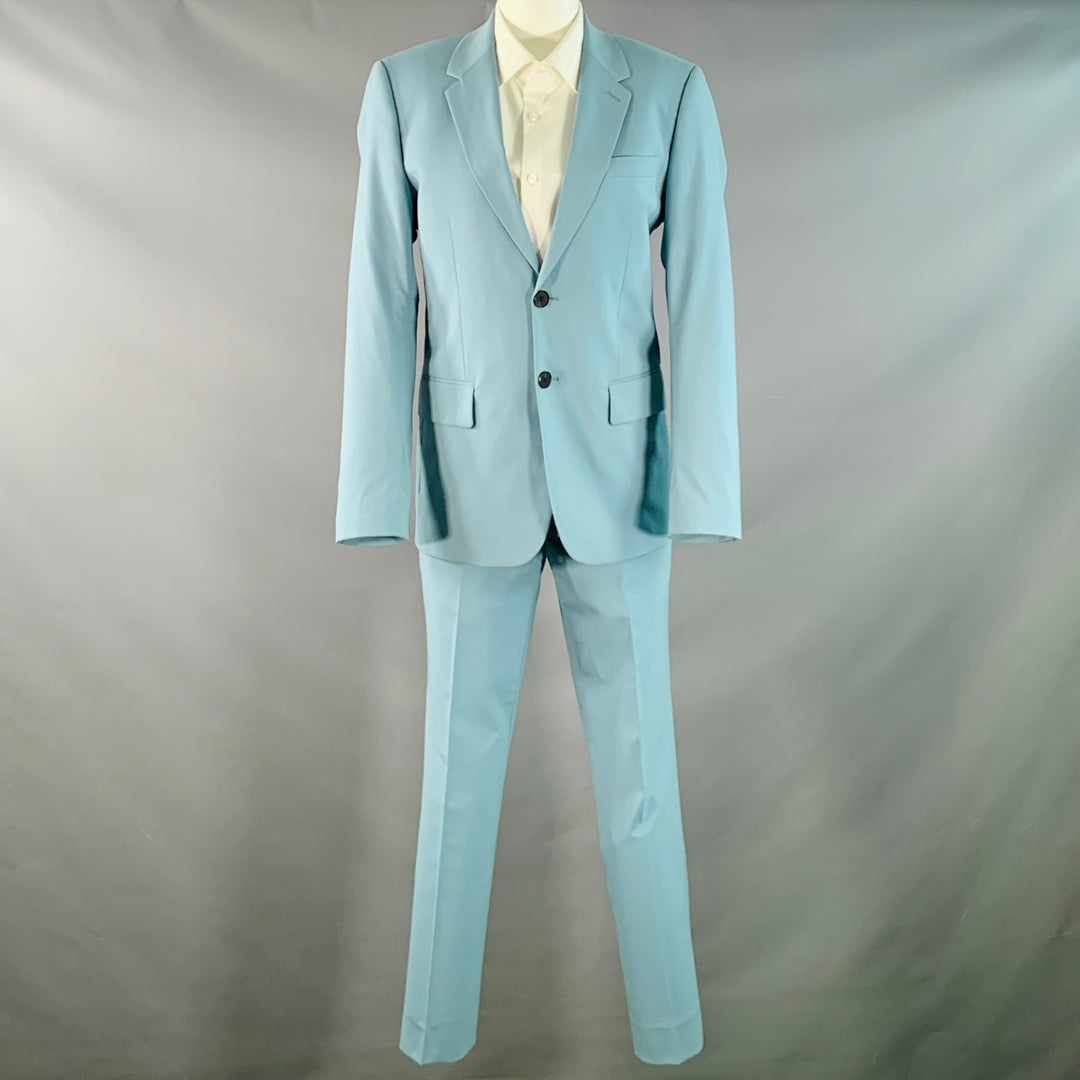 SANDRO Size 36 Blue Virgin Wool Blend Notch Lapel Suit