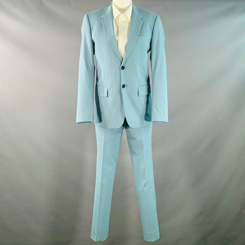 SANDRO Size 36 Blue Virgin Wool Blend Notch Lapel Suit