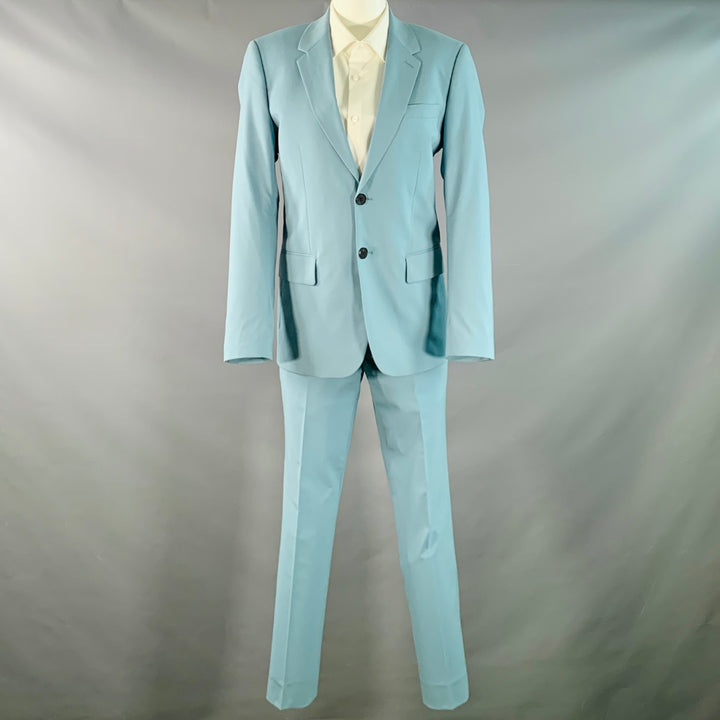 SANDRO Size 36 Blue Virgin Wool Blend Notch Lapel Suit