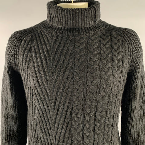 HAIDER ACKERMANN Size L Black Knit Cashmere Turtleneck Pullover