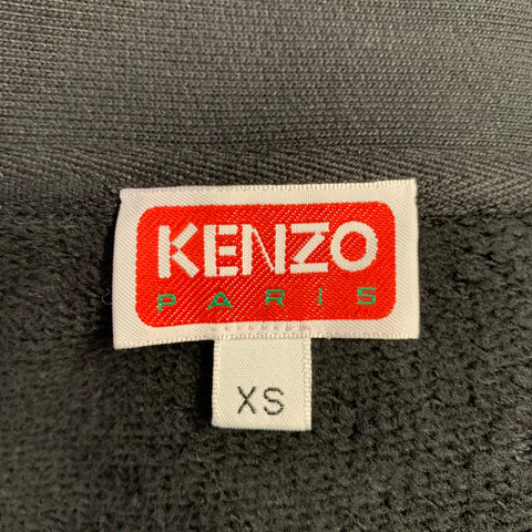 KENZO Size XS Black Multi Color Tiger Embroidery Cotton Blend Varsity Cardigan
