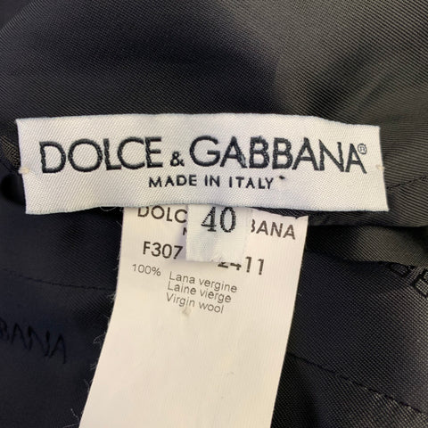 DOLCE & GABBANA Size 4 Black Virgin Wool Body-Con Midi Dress