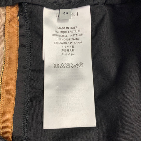 GUCCI Size 28 Gold Black Stripe Acetate Joggers Shorts