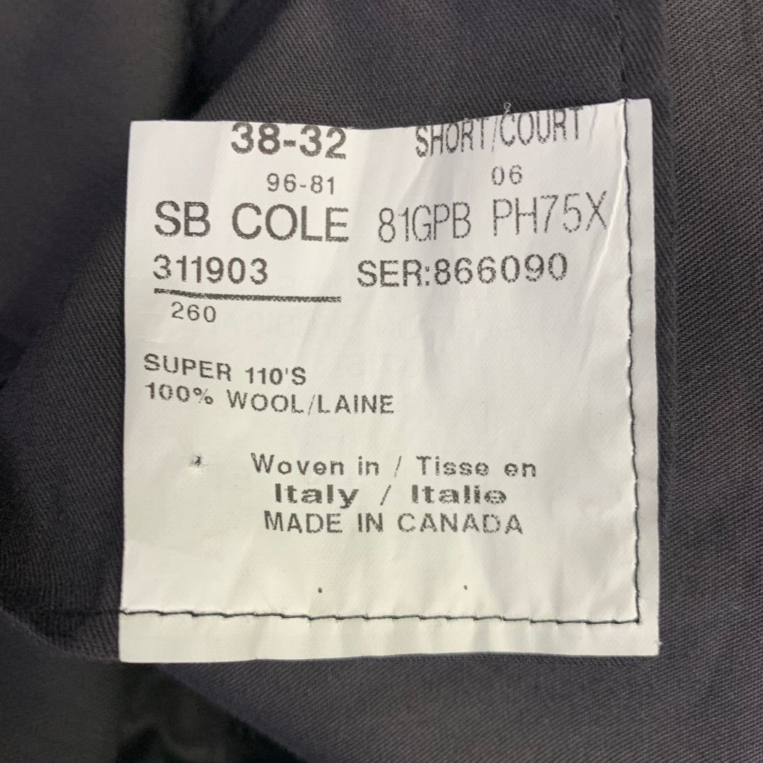 PHINEAS COLE Size 38 Black Wool Peak Lapel Tuxedo