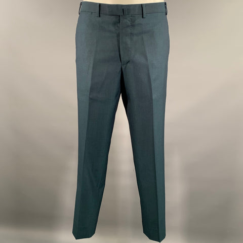 ATELIER Chest Size 42 Blue Teal Woven Wool Notch Lapel 34 29 Suit