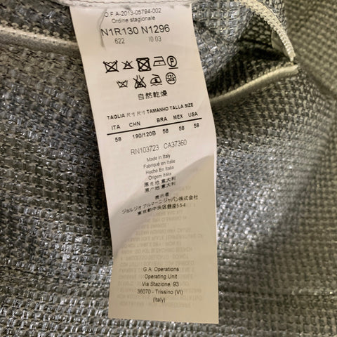 EMPORIO ARMANI 2013 Size 48 Silver Metallic Cotton & Polyamide Zip Up Jacket