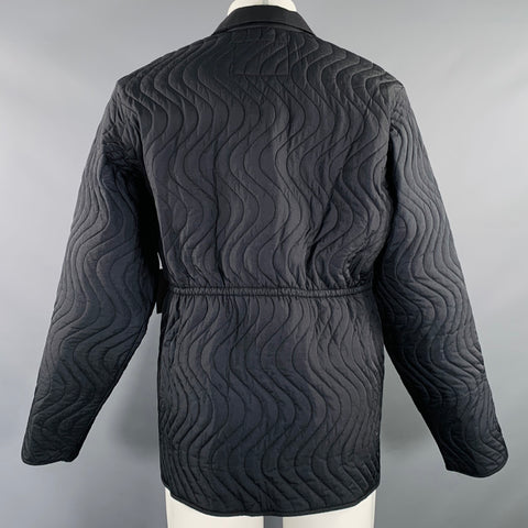 AIME LEON DORE Size M Black Quilted Nylon Zip Up Jacket