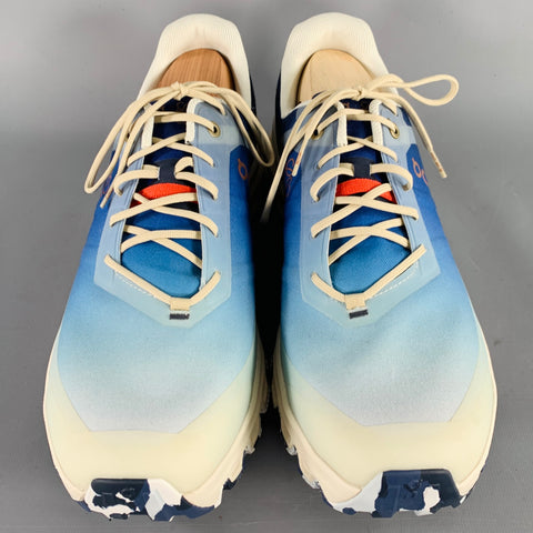 ON RUNNING x LOEWE Size 11 Blue Cream Ombre Coated Canvas Sneakers