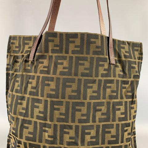 FENDI Brown Black Monogram Not Listed Tote Handbag