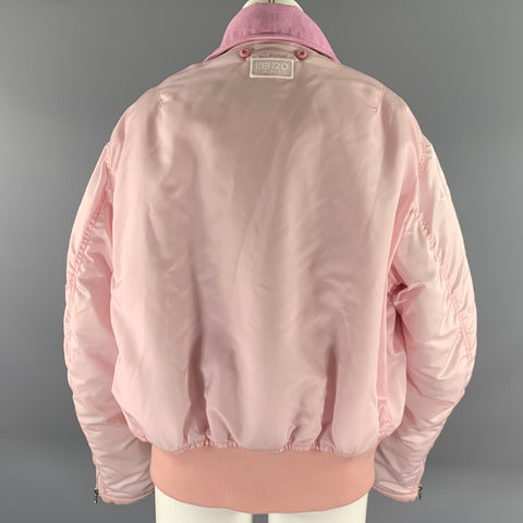 KENZO Size M Light Pink Polyamide Bomber Jacket
