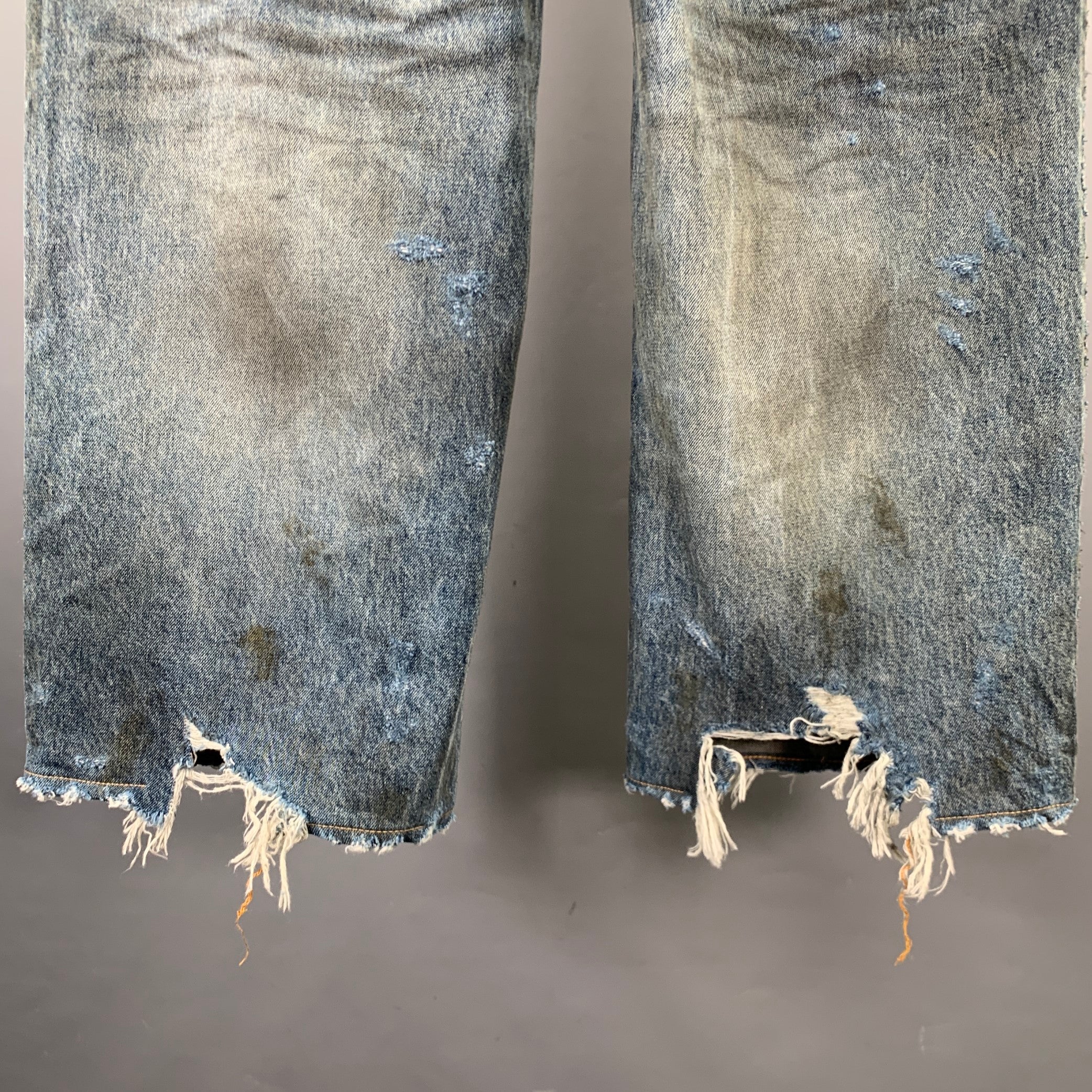BALENCIAGA SS23 Size XS -Super Destroyed- Blue Grey Denim