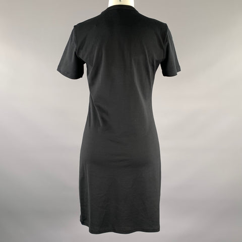 LOUIS VUITTON Size M Black Cotton Knee-Length Dress