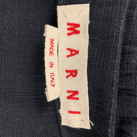 MARNI Size 8 Black Cotton Blend Short Sleeve Coat