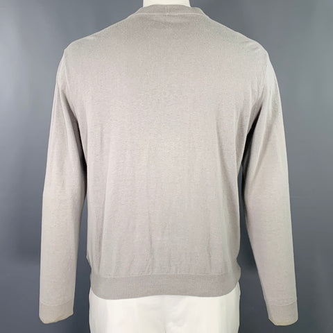 VERSACE JEANS Size XL Grey Black Graffiti Cotton Linen Knit Cardigan