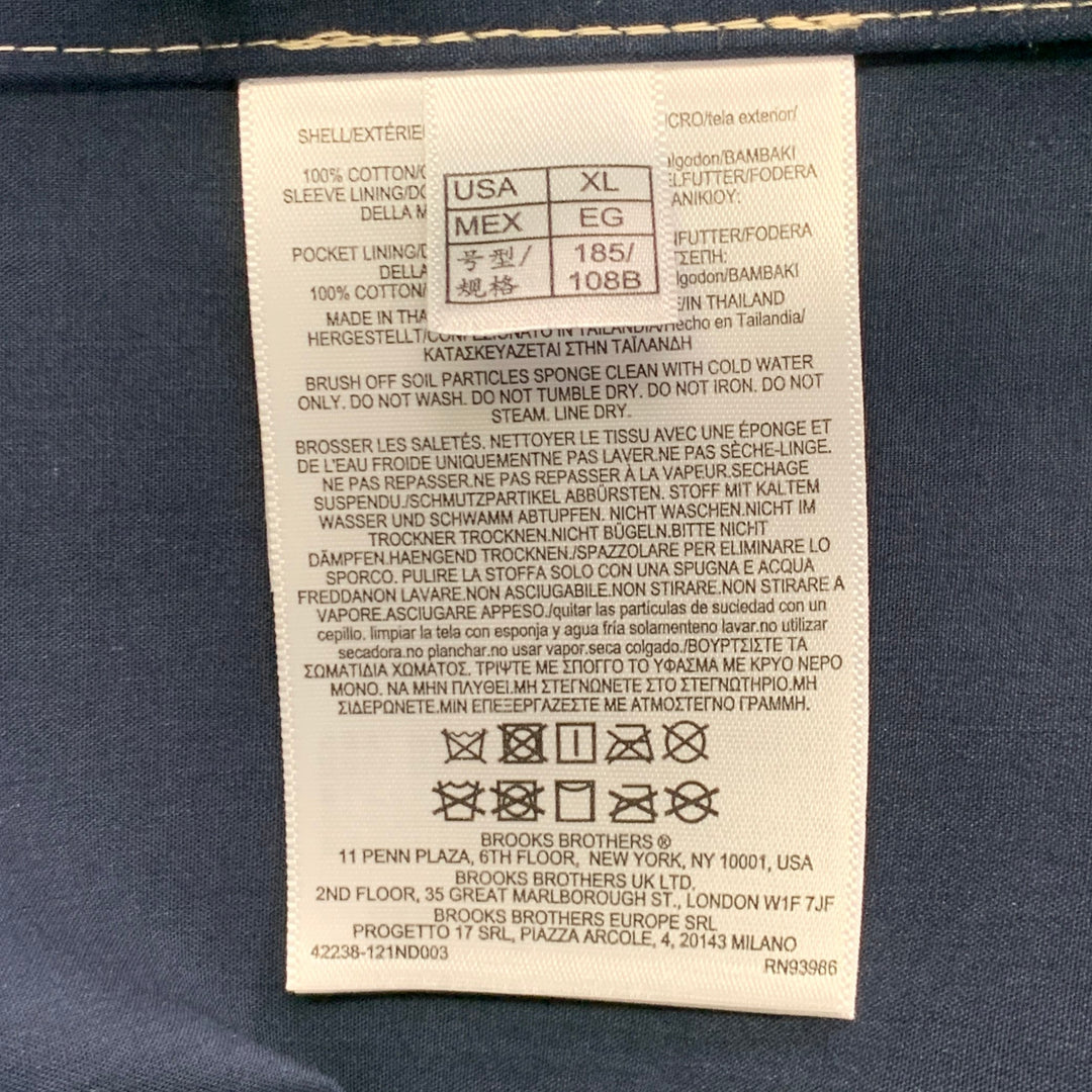 BROOKS BROTHERS Size XL Beige Cotton Trenchcoat