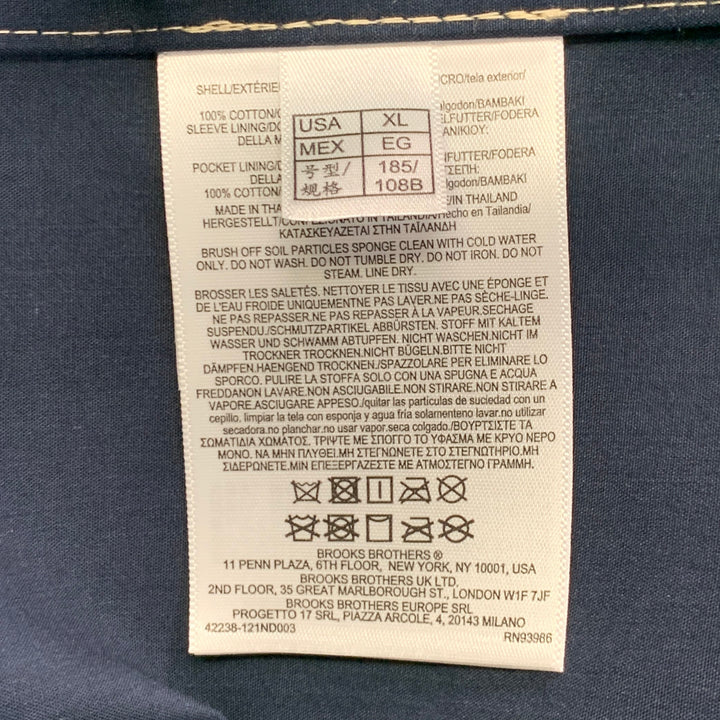 BROOKS BROTHERS Size XL Beige Cotton Trenchcoat